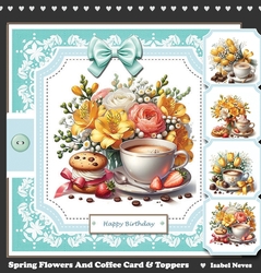 Spring Flowers And Coffee Toppers Set