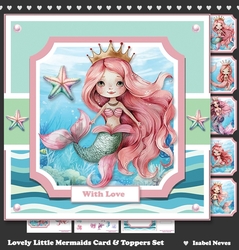 Lovely Little Mermaids Card & Toppers Set