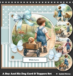 A Boy And His Dog Card & Toppers Set