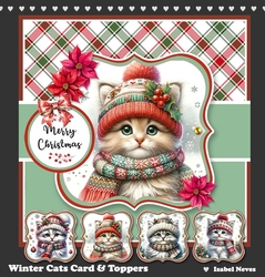 Winter Cats Card & Toppers Set