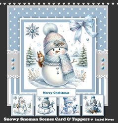 Snowy Snowman Scenes Card & Toppers Set