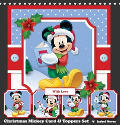 Christmas Mickey Mouse Card & Toppers Set