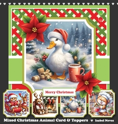 Mixed Christmas Animals Card & Toppers Set