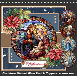 Christmas Stained Glass Card & Toppers Set