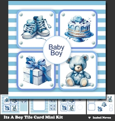 Its A Boy Tile Card