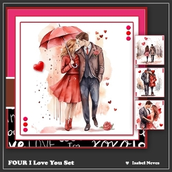 I Love You Card & Toppers Set