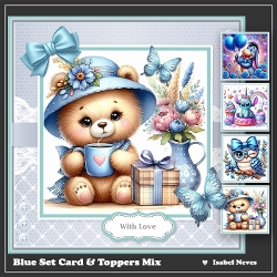 Blue Set Card And Toppers Mix