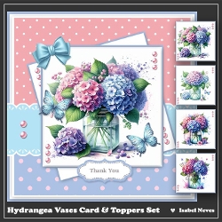 Hydrangea Vases Card & Toppers Set