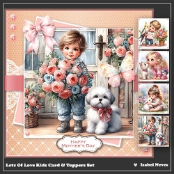 Lots Of Love Kids - Card & Toppers Set