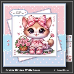 Pretty Kitten With Roses