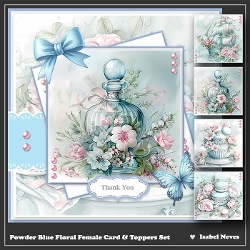 Powder Blue Female Card & Toppers Set