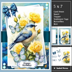 Yellow Roses Blue Bird