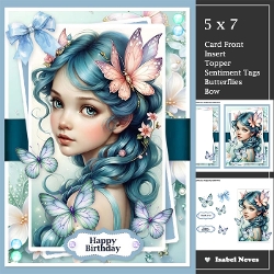Pretty Blue Eyed Butterfly Girl