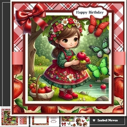Girl With Basket Of Apples