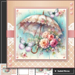 Umbrella, Flowers And Butterflies 6