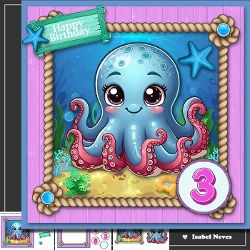 Little Octopus Under The Sea Birthday 1 to 6