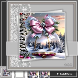 6x6_Winter Scene Beautiful Bauble 3 Gray