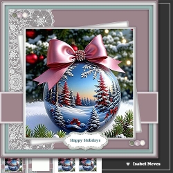 8x8 Winter Scene Beautiful Bauble 4