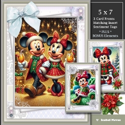 Set of 3 ~ Mickey and Minnie Christmas Greetings