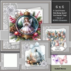 6x6 ~ Set of 3 ~ Wonderful Christmas Baubles