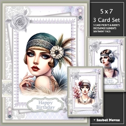 3 Card Set ~ Gatsby Glam Lovely Lady