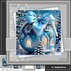 6x6 Sparkling Winter Blue Bauble