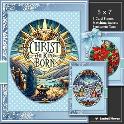 Set Of 3 ~ Festive Stained Glass Windows 2