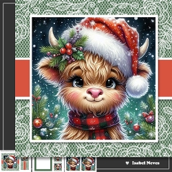 Happy Merry Christmas Highland Cow