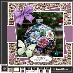 Beautiful Lace Floral Christmas Bauble