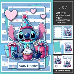 5x7 ~ Stitch Birthday
