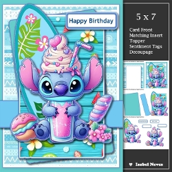 5x7 ~ Stitch Birthday