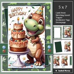 5x7 ~ Dinosaur Birthday Boy