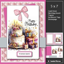 5x7 ~ Birthday Cake And Gifts