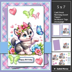 5x7 ~ Cute Puppy Birthday Wishes