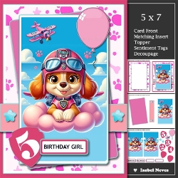 5x7 ~ Paw Patrol Skye Birthday Girl Ages 2 t0 5