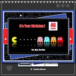 5x7 ~ Pack Man ~ Eat Sleep Survive