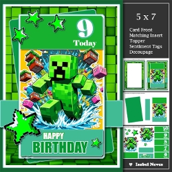 5x7 ~ Minecraft Explosive Birthday All Ages