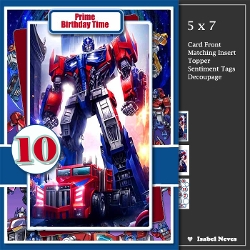 5x7 ~ Prime Birthday Time ~ Transformers
