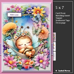 5x7 ~ Spring Garden Sleeping Bee