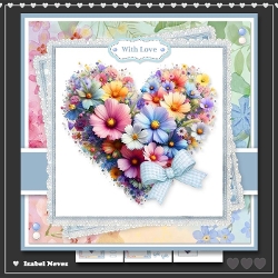 6x6 ~ Spring Flower Heart Bouquet 2