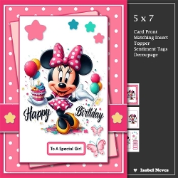 5 x 7 ~ Minnie Mouse Birthday Girl