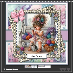 6x6 ~ Sweet Knitting Girl