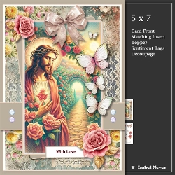 5x7 ~ Jesus With Roses