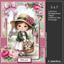 5x7 ~ Cute Kitten In A Basket
