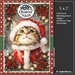 5x7 ~ Festive Christmas Kitten