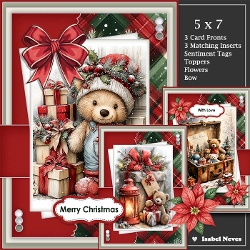 cup1455334_2073 - 5x7 ~ Set Of 3 Christmas Teddys