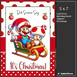 5x7 ~ Its Christmas Mario