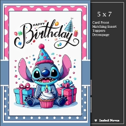 cup1456102_2073 - 5x7 ~ Stitch Happy Birthday