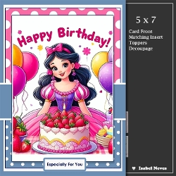 cup1456104_2073 - 5x7 ~ Princess Happy Birthday
