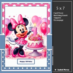 cup1456110_2073 - 5x7 ~ First Birthday Minnie Mouse